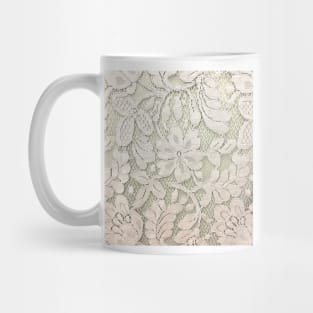 bohemian floral french country ivory beige lace Mug